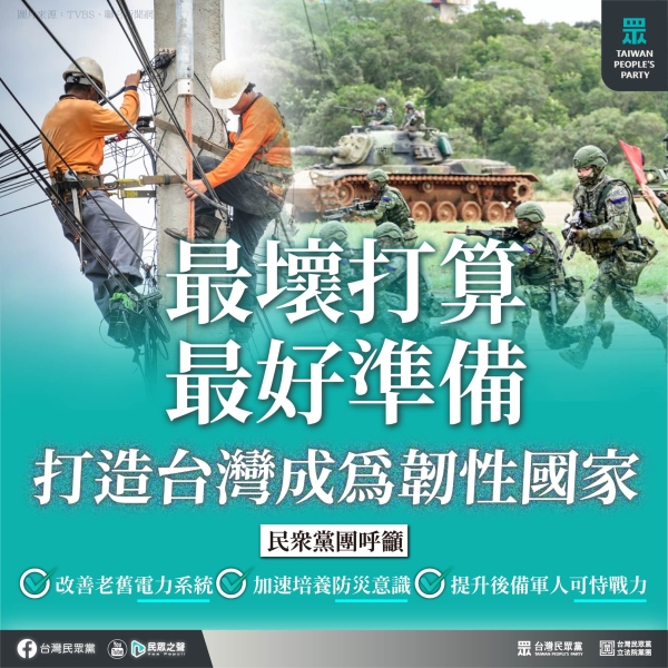 民眾黨:三軍統帥蔡英文只掛心選舉，難道整天吃小吃就可以抗中保台？