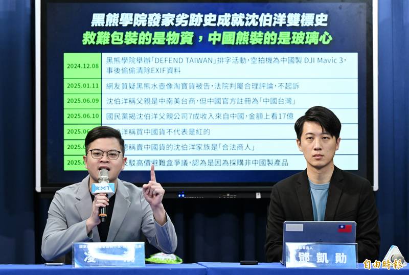 國民黨：黑熊學院推出「中國紅熊救難包」中的「愛馬仕」 大賺國難財