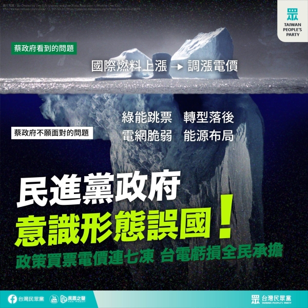 民眾黨:批:民進黨政府意識形態誤國